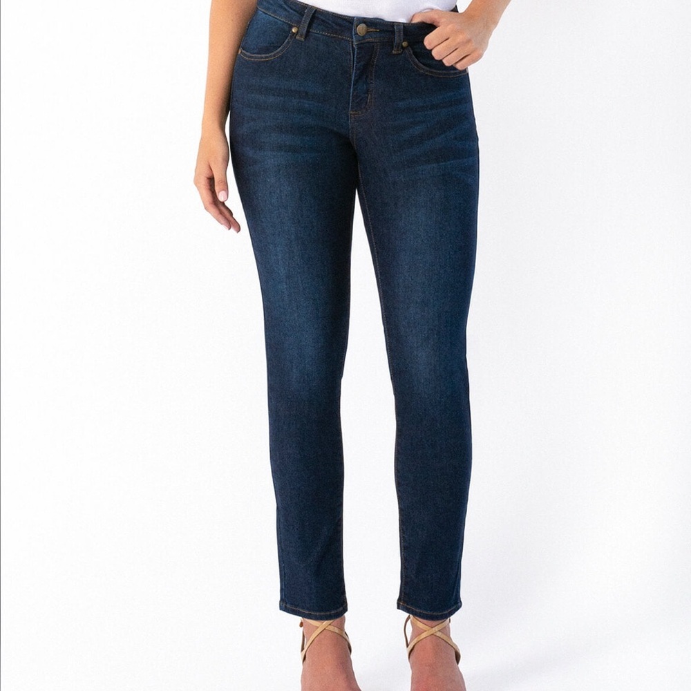 Measure & Made Classic Blue Skinny Ankle Jeans - Picture 10 of 13